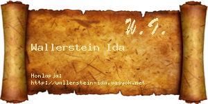 Wallerstein Ida névjegykártya